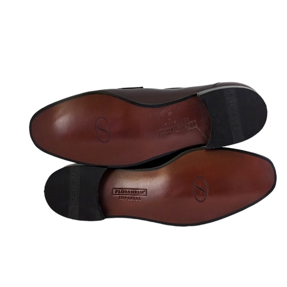 Florsheim Imperial Como Mahogany Leather Dress Shoe Moc Toe Bit Loafer Size 10 C main image 4